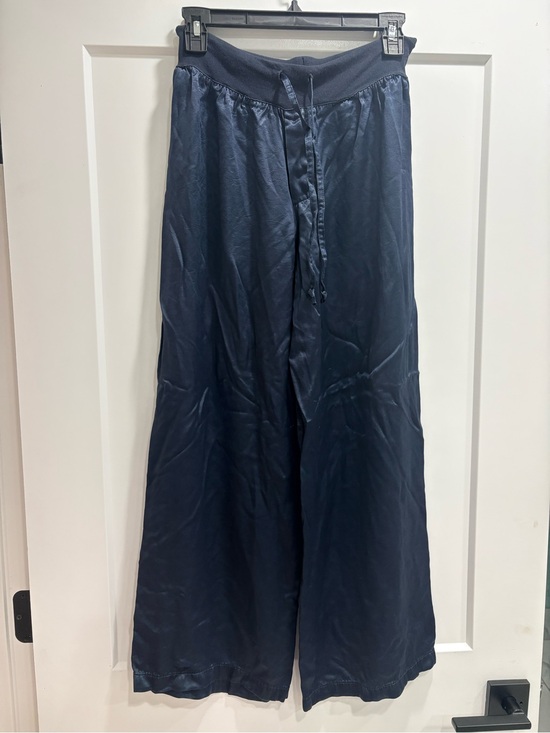 Pj Harlow Other - Women's Navy Satin Wide-Leg Pajama Pants with Drawstring